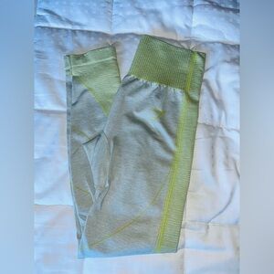 Grey and yellow Gymshark leggings